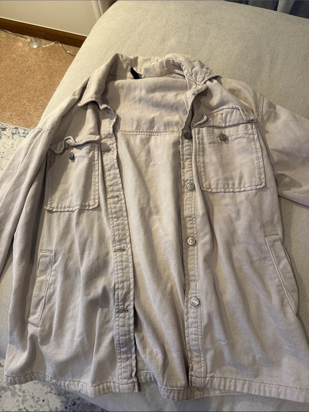 Oversized Light Beige Utility Jacket